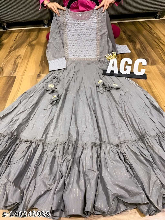 Anarkali Gown With Gota Detailing - OrderMeFirst