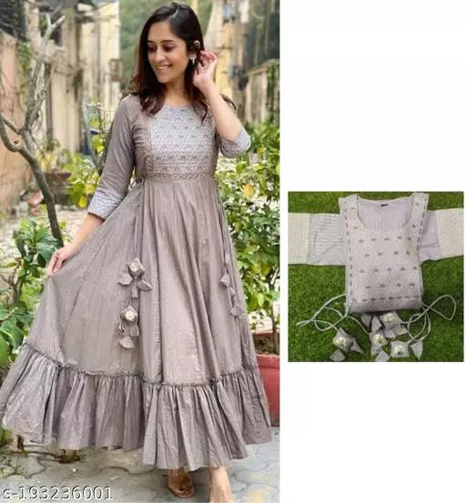 Anarkali Gown With Gota Detailing - OrderMeFirst