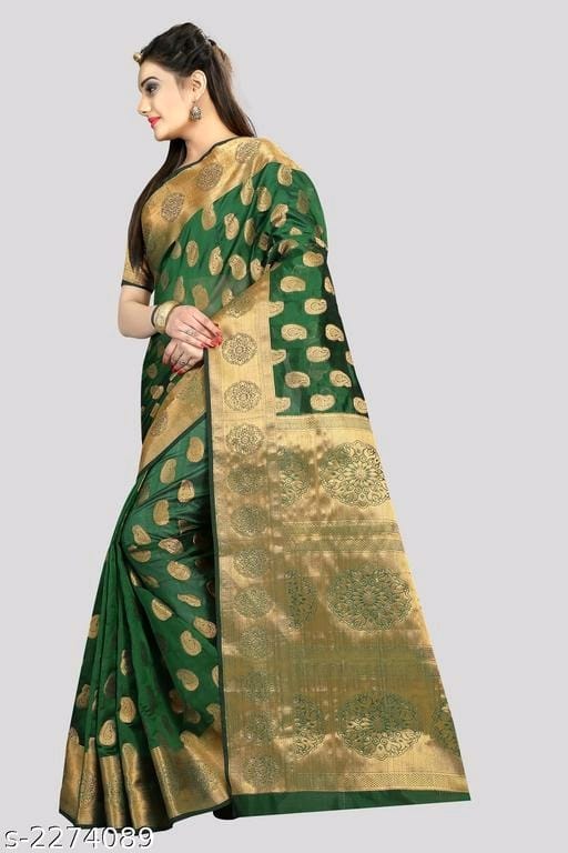 Banarasi Silk Green Jaquard Saree - OrderMeFirst