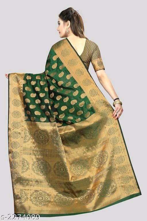 Banarasi Silk Green Jaquard Saree - OrderMeFirst