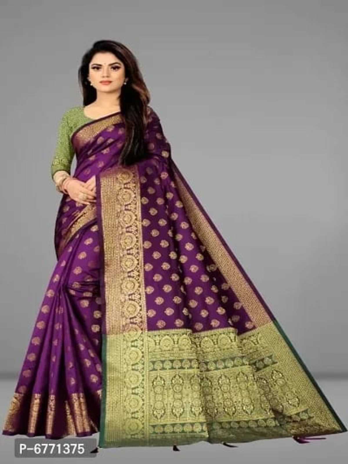 Banarasi Silk Jacquard Sarees with Blouse piece - OrderMeFirst