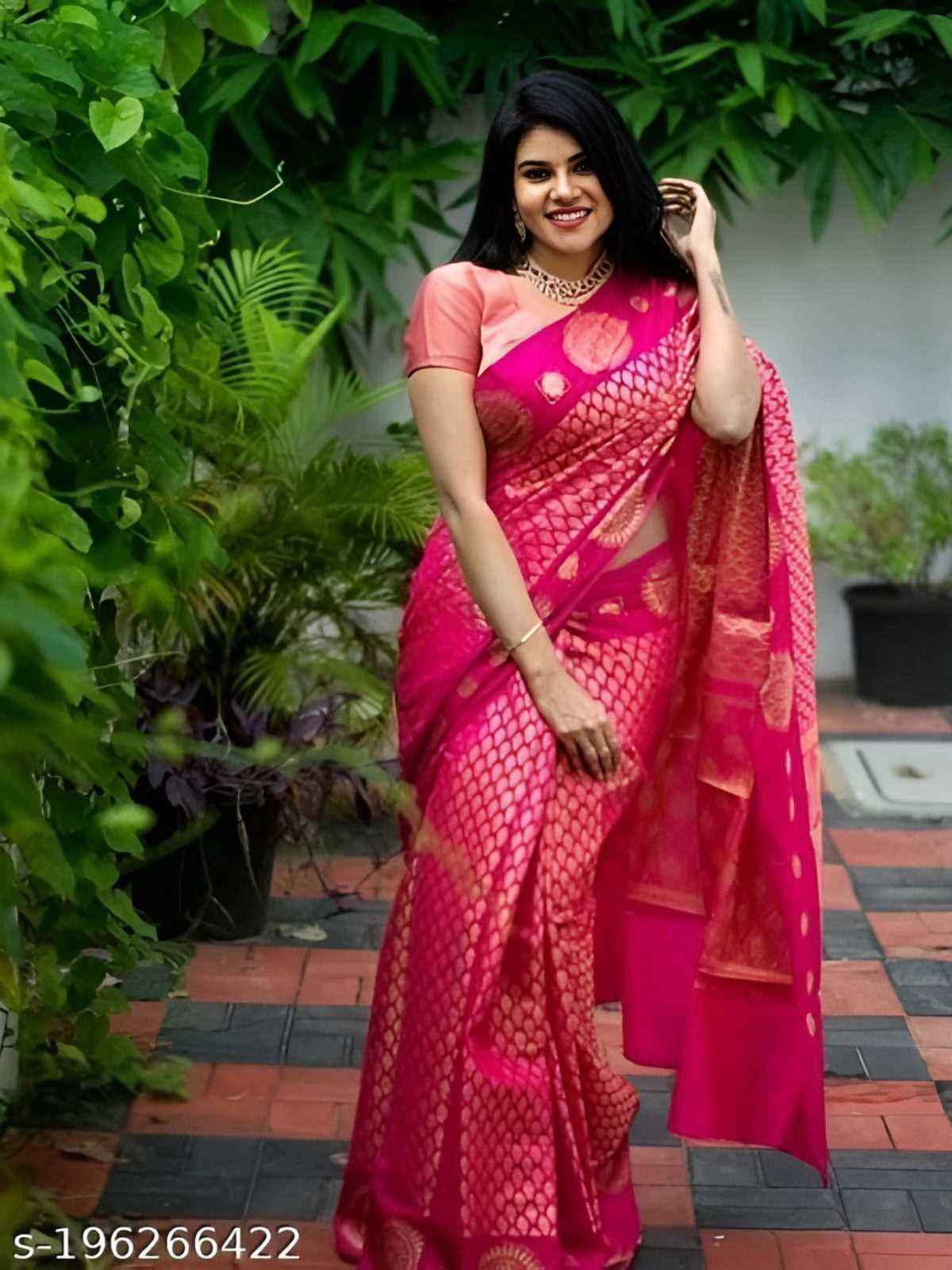 Banarasi Soft Lichi Silk Saree with Blouse