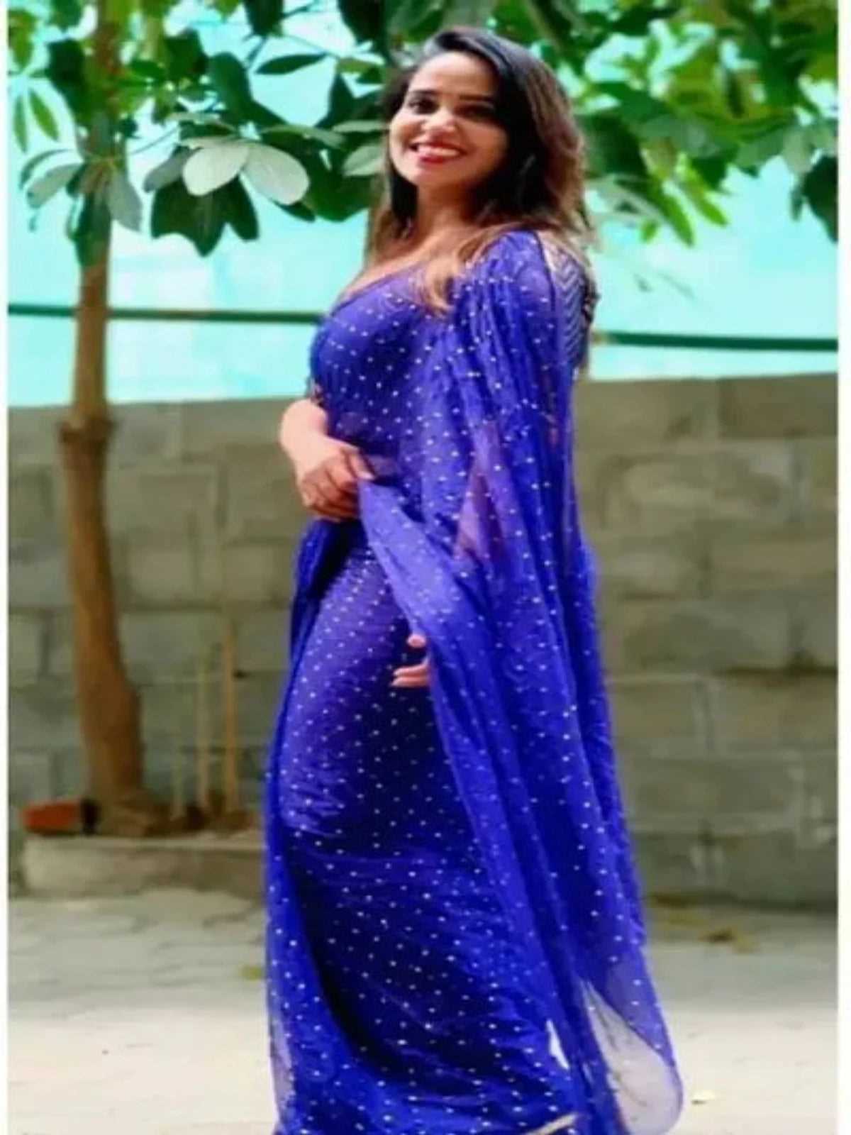 Buy Bollywood Chiffon Saree - OrderMeFirst