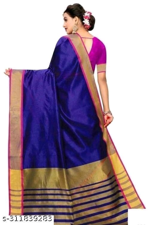Cottan silksaree with embroidery work blouse - OrderMeFirst