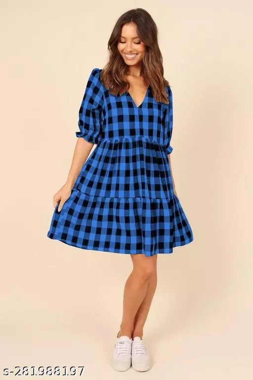 Cotton Designer Color Chex Top - OrderMeFirst