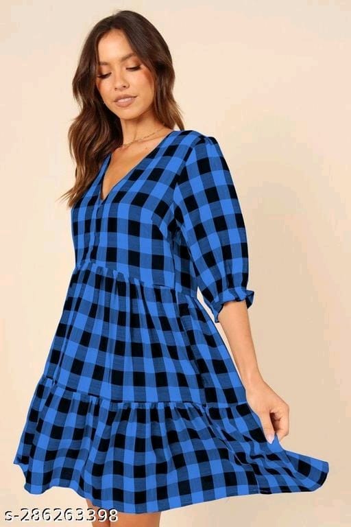 Cotton Designer Color Chex Top - OrderMeFirst
