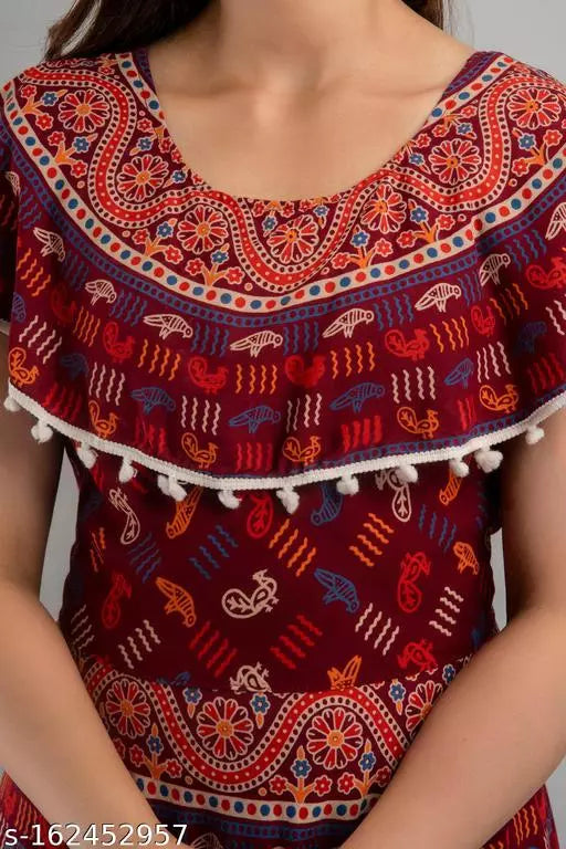 Cotton Printed Anarkali Gown Dress - OrderMeFirst