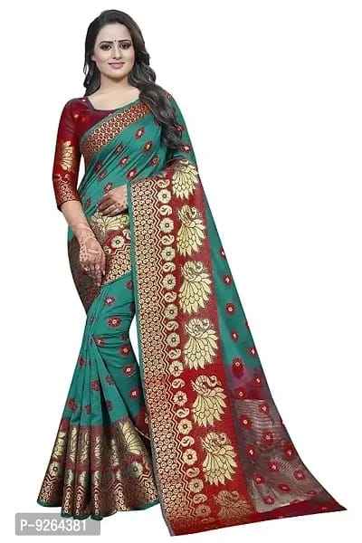 Cotton Silk Jacquard Sarees with Blouse