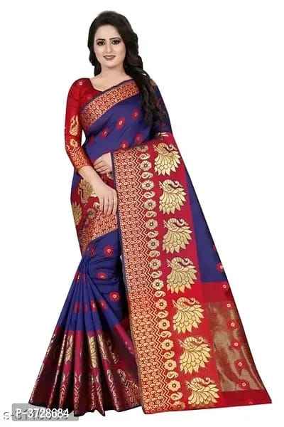 Cotton Silk Jacquard Sarees with Blouse