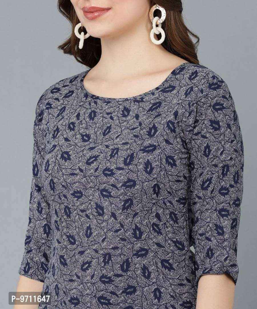 Crepe Navy Blue Kurta with Pant
