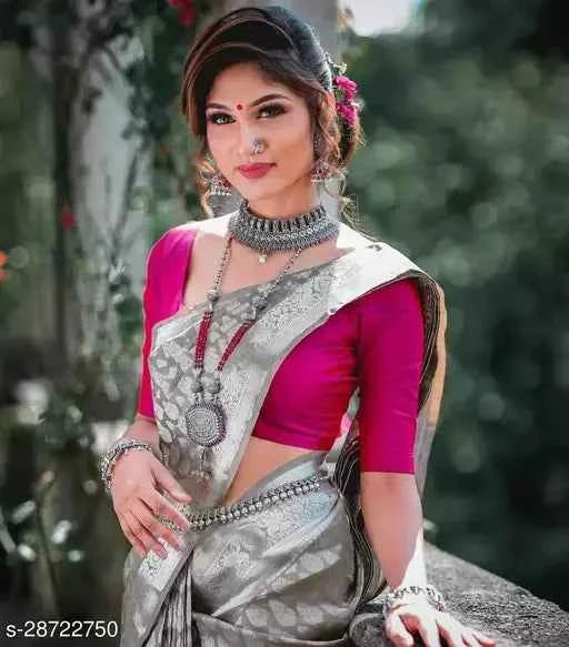 Designer Beautiful Banarasi Saree with Blouse Piece for Women