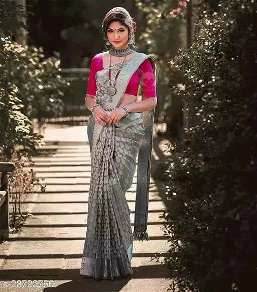 Designer Beautiful Banarasi Saree with Blouse Piece for Women