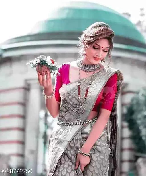 Designer Beautiful Banarasi Saree with Blouse Piece for Women