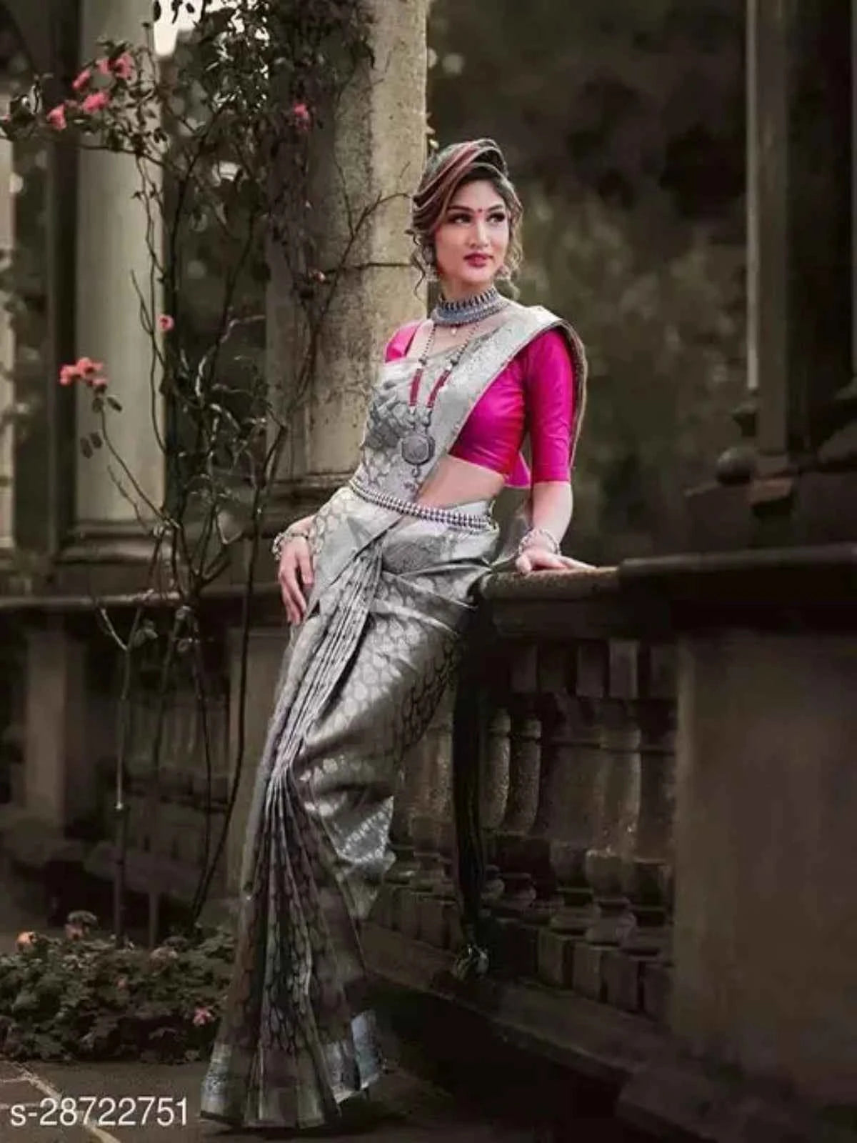 Designer Beautiful Banarasi Saree with Blouse Piece for Women