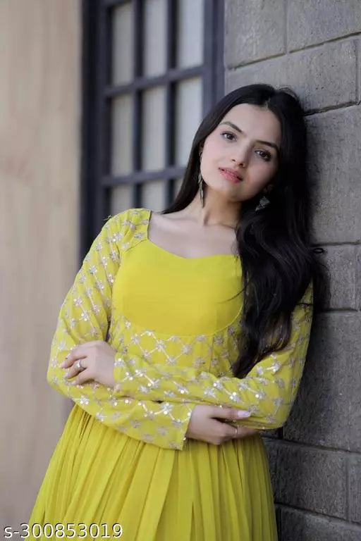 Designer Gown With Sequins Work - OrderMeFirst