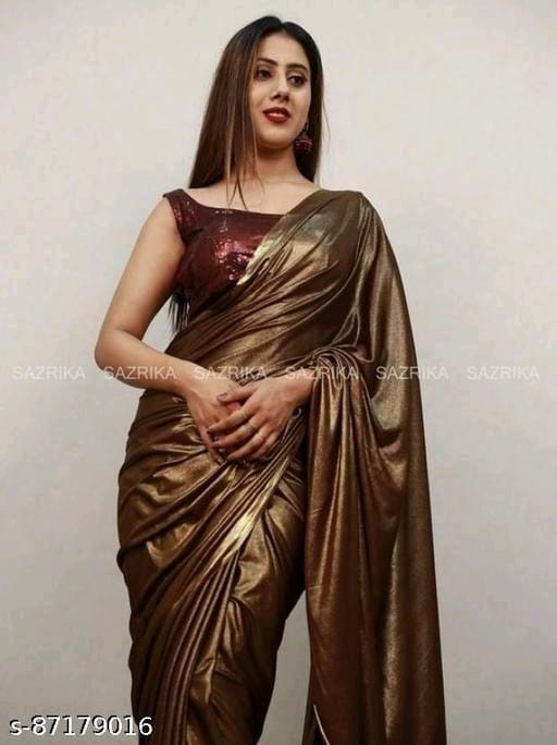 Designer Lycra Saree With Blouse - OrderMeFirst