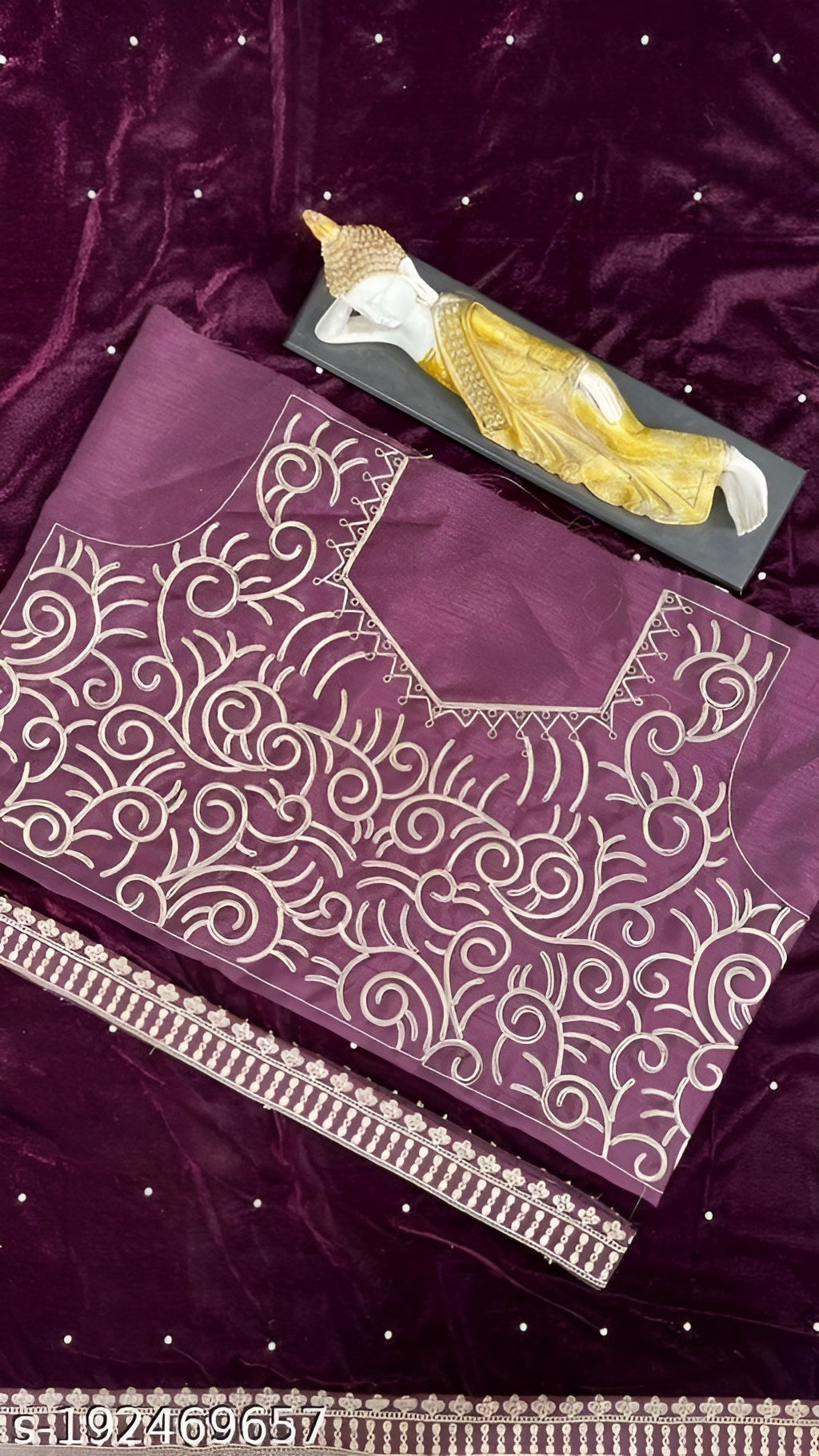 Designer partywear saree with embroidered work and with blouse OrderMeFirst