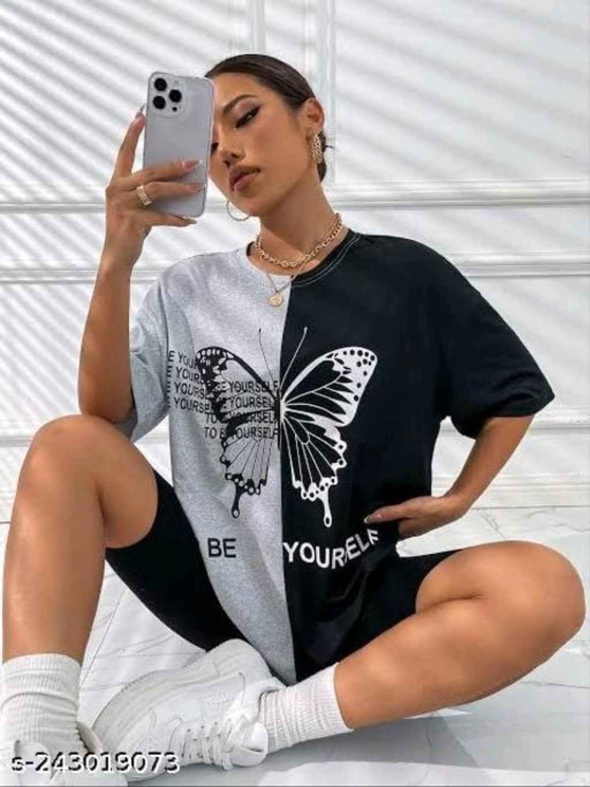 Dhoise t-shirt for women Butterfly pattern