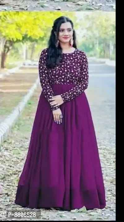 Elegant Georgette Embroidered Women Gowns