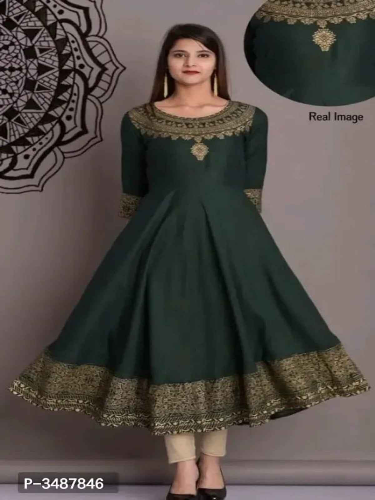Fancy Rayon Anarkali Kurti For Women