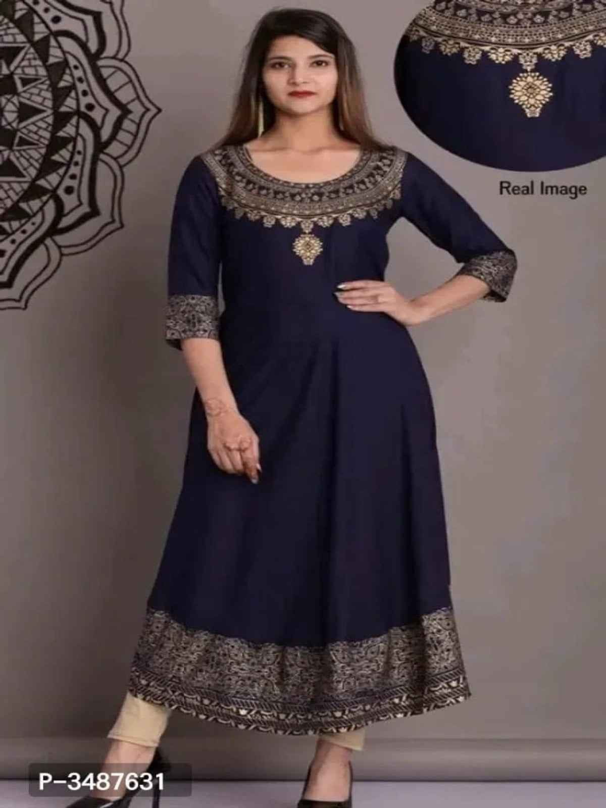 Fancy Rayon Anarkali Kurti For Women