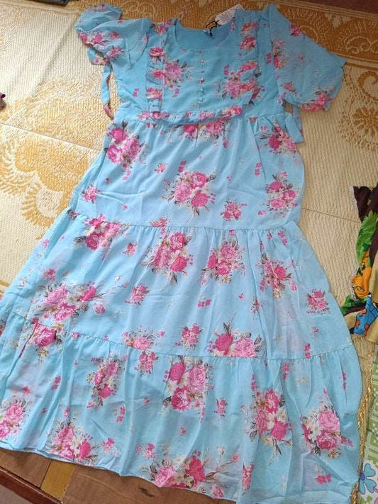 Flower Printed Long Dress - OrderMeFirst