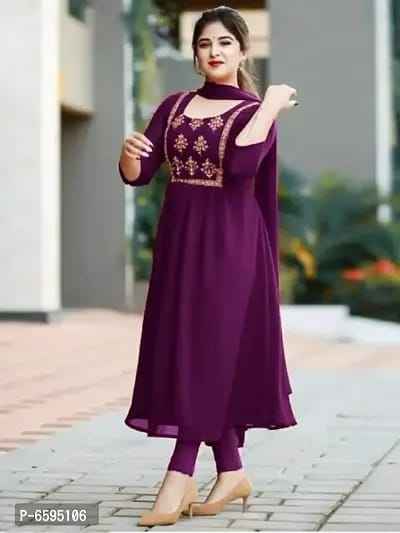 Georgette Gown With Dupatta