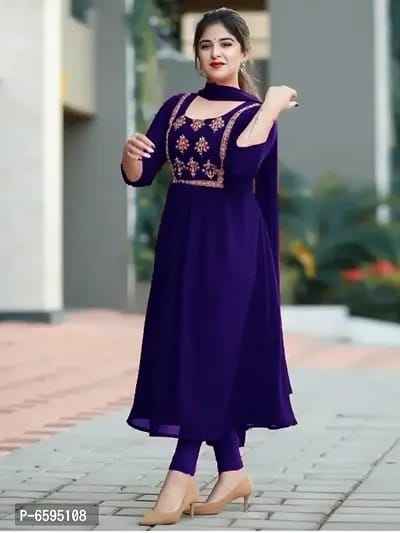 Georgette Gown With Dupatta