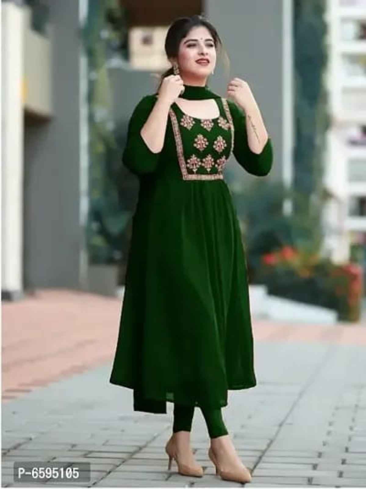 Georgette Gown With Dupatta