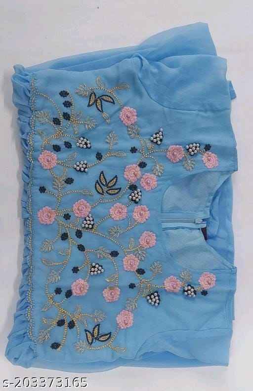 Georgette Kurti Plazo and Dupatta Set