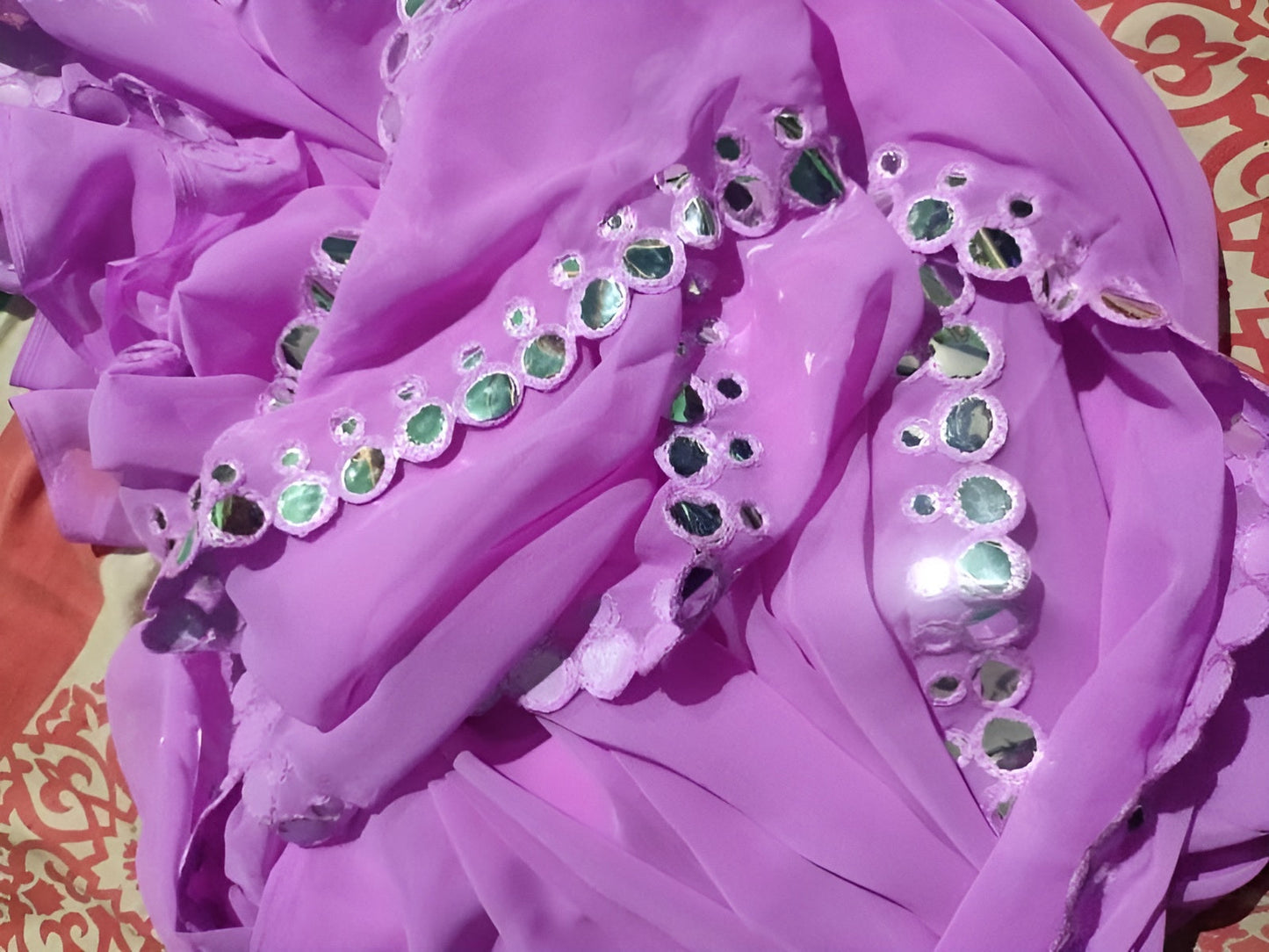 Georgette Saree With Handmade Aari Work - OrderMeFirst