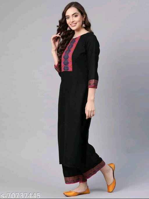 Indo Black Kurta dupatta set