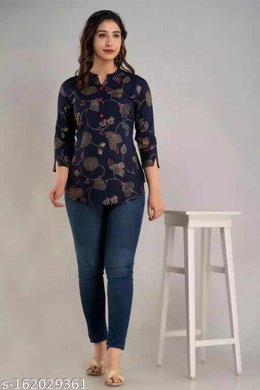 JIYA Women's Rayon Printed Stylish Top - OrderMeFirst