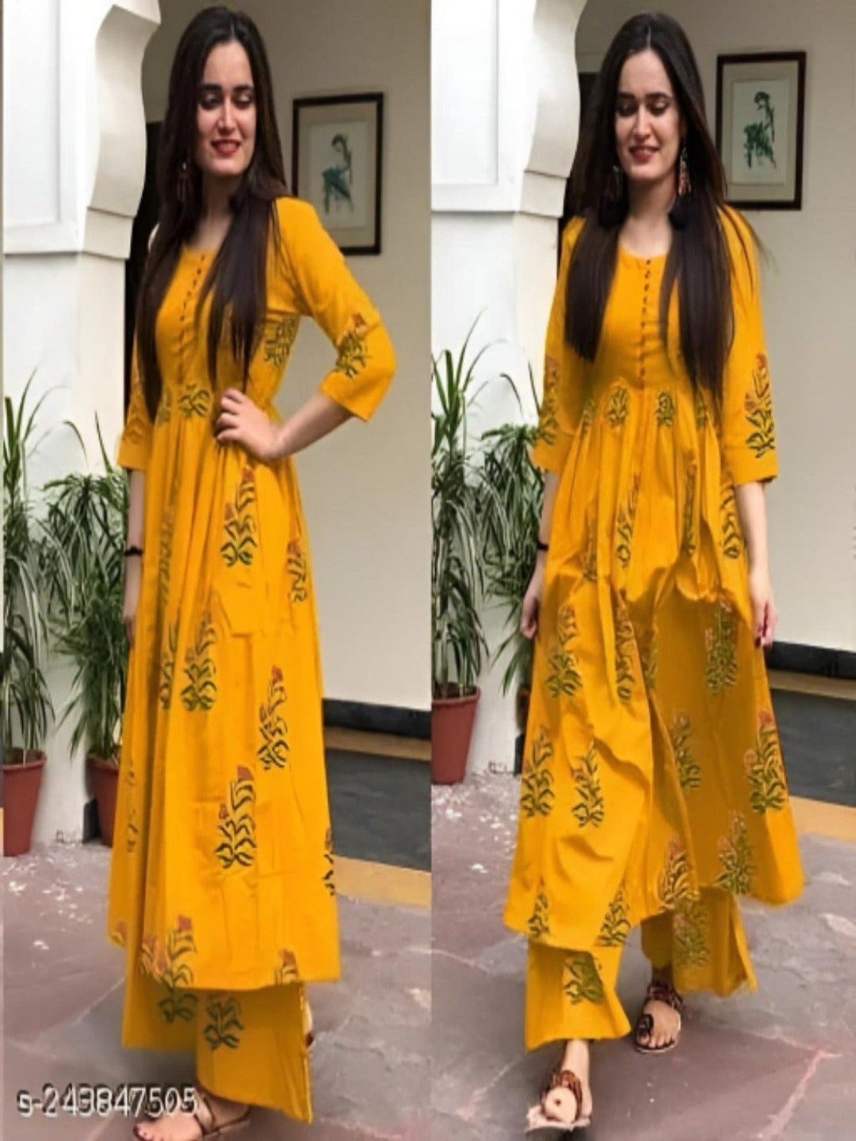 Jaipuri Rayon Kurti Palazzo Set - OrderMeFirst