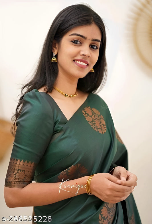 Kanchipuram Silk Saree With Blouse Piece - OrderMeFirst