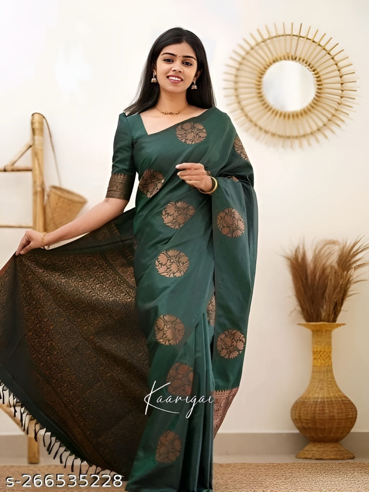 Kanchipuram Silk Saree With Blouse Piece - OrderMeFirst