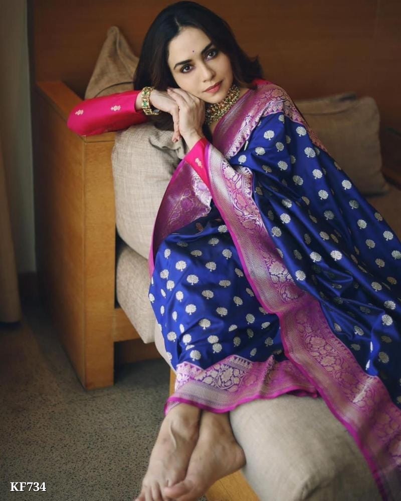 Kanjivaram Soft Silk Jacquard Saree - OrderMeFirst
