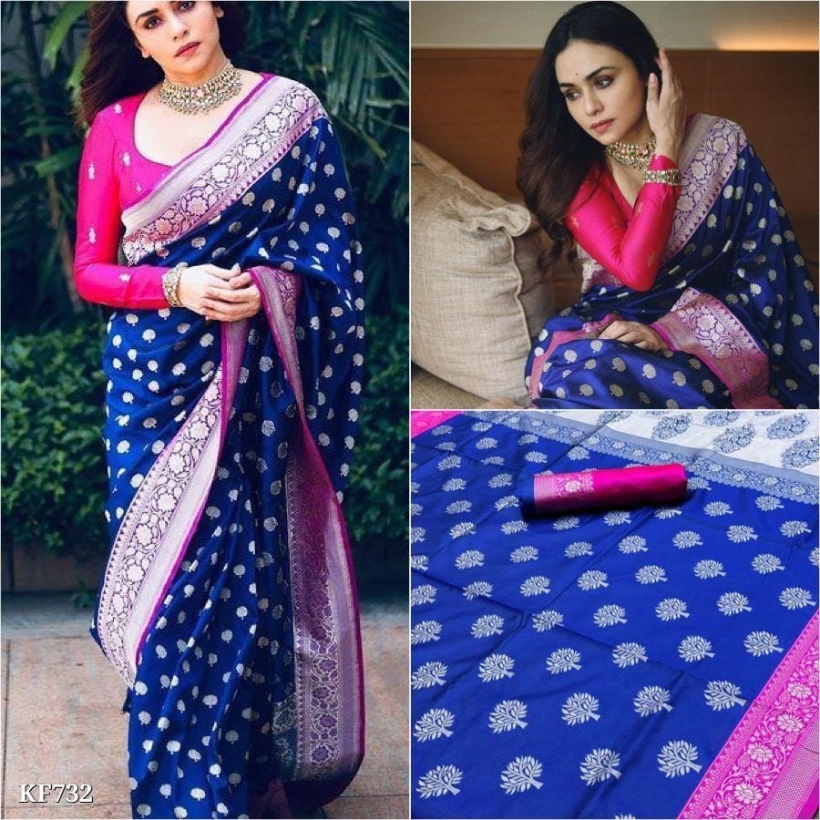 Kanjivaram Soft Silk Jacquard Saree - OrderMeFirst