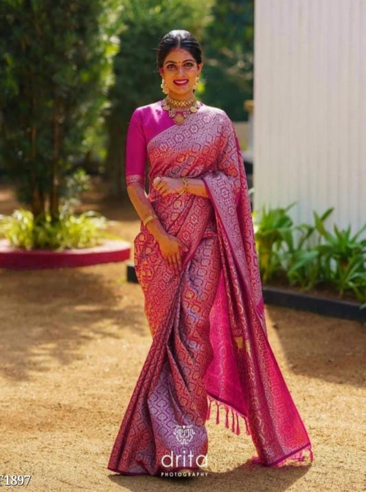 Litchi Silk Saree - OrderMeFirst