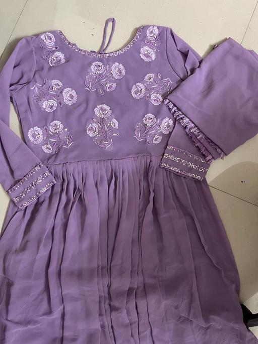 Lovendar Goergette Flaired Gown With Dupatta - OrderMeFirst