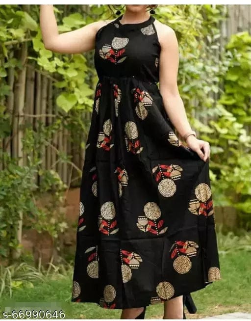 Maxi Gold Print Gown - OrderMeFirst