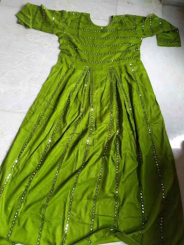 Mirror Work Green Gown
