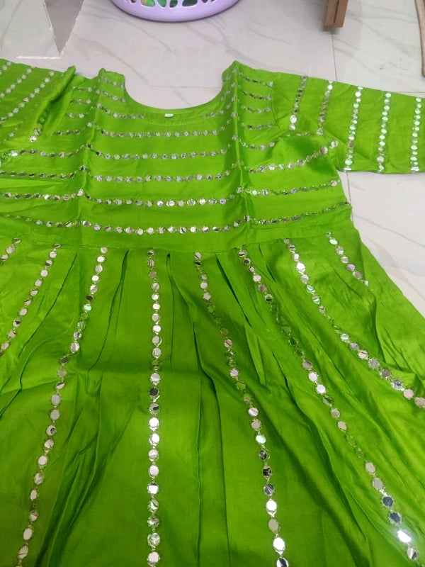 Mirror Work Green Gown