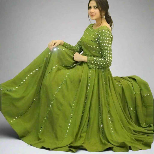 Mirror Work Green Gown