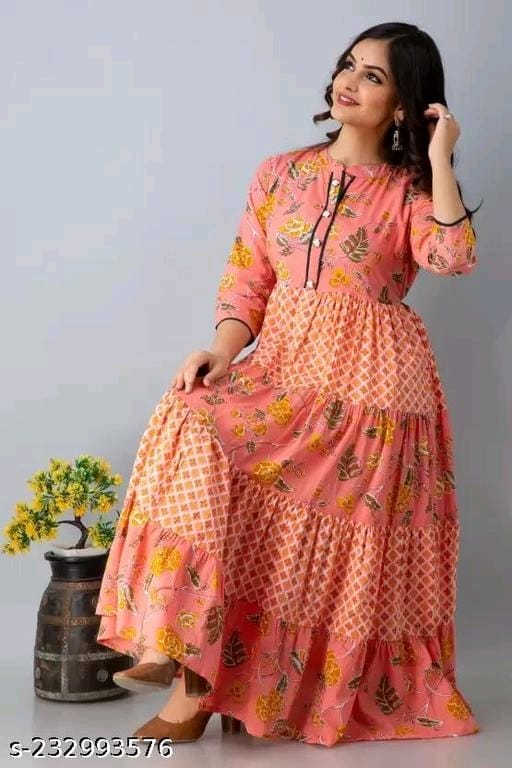 New Anarkali Printed Gown OrderMeFirst