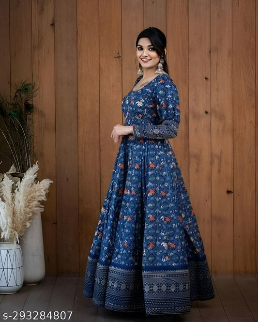 New Gorgette Printed Women Gown - OrderMeFirst