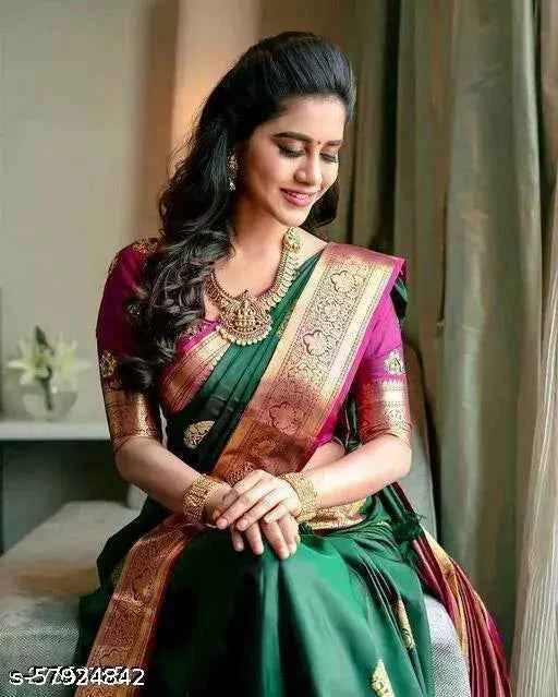 New Kanjeevaram Silk Saree With Unstitched Blouse