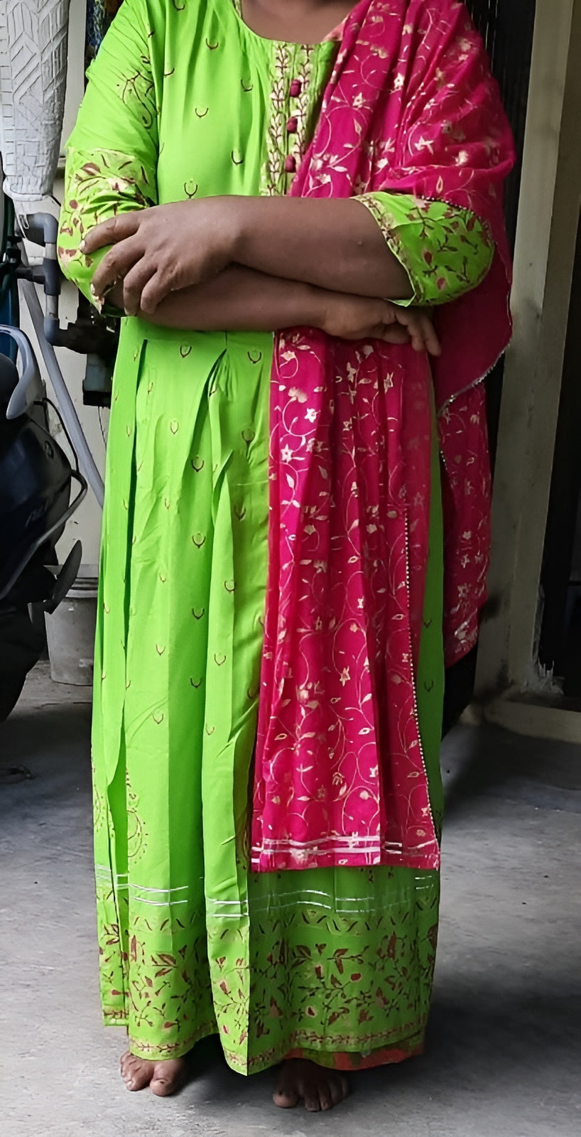 Printed Rayon Anarakail gown - OrderMeFirst