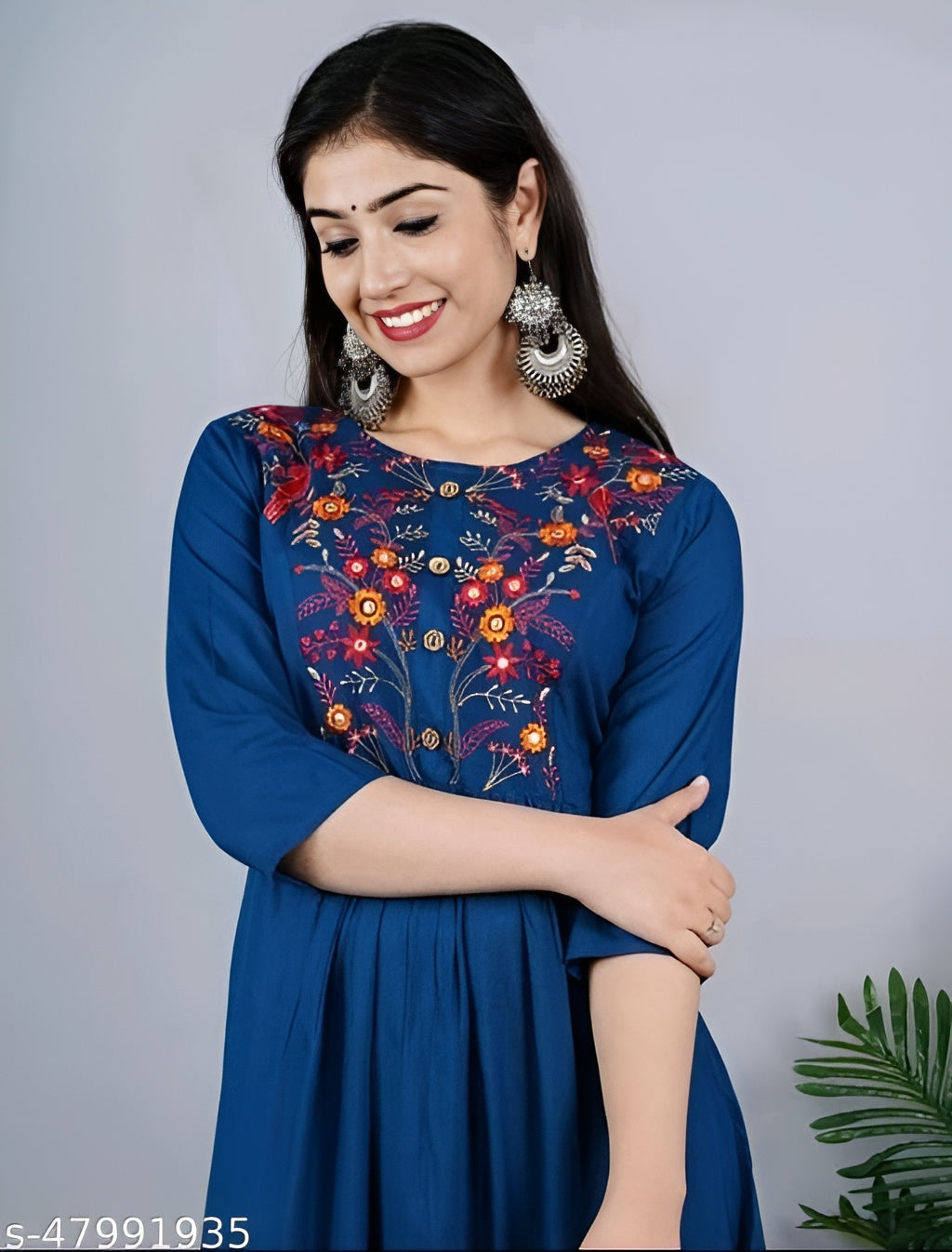 Rayon Anarkali Embroidered Kurti for women - OrderMeFirst