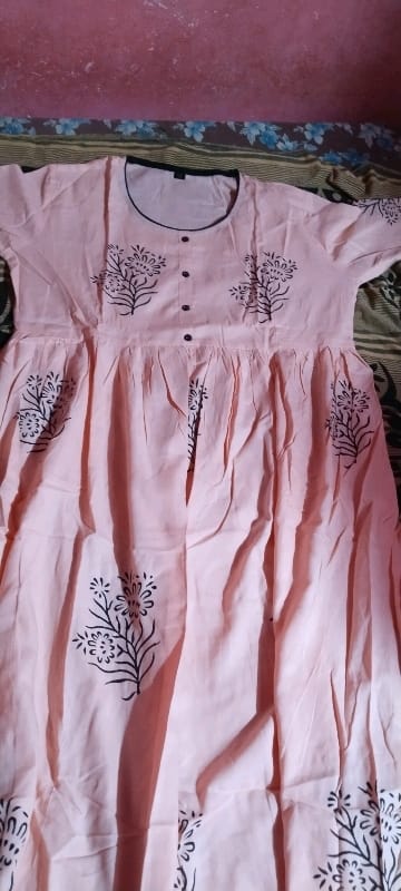 Rayon Anarkali Hand Block Printed Kurti - OrderMeFirst